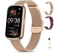Montre Connectée Femme, 1.47"" Bracelet Connectée, 24 Sports, 24H Fréquence Cardiaque, Spo2 Sommeil Fonction Féminine Ip68 Étanche Smartwatch Podometre Trackers D'Activité Pour Android Ios Or