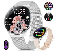 Montre Connectée Femme 2026 avec Appels - 7,99 mm Smartwatch Élégante Ultra-Mince avec Écran HD Always-On 1,43 pouces, IP67 Étanche, 100+ Modes Sport, Santé Féminine pour iOS Android, Argent