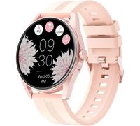Montre Connectée Femme Appel Bluetooth Ronde Montre Sport Pour Android Ios Smartwatch Podometre Cardiofréquencemètre Oxymetre Cycle Menstruel Fond D Écran Personnalisé Suivi Sommeil Rose