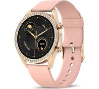 Montre Connectée Femme Avec Appel, 1.27"" Hd Smartwatch Ronde, 123+ Modes, Fitness Tracker Petit, Montre Intelligente Pour Android Ios, Or Rose[MON8301246]