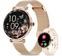 Montre Connectée Femme Avec Appel Bluetooth, 1.19¿ Amoled Smartwatch Femme Avec 2 Bracelet, 100+ Modes Sport, Fréquence Cardiaque Spo2 Sommeil, Etanche Ip68 Montre Intelligente Pour Android [Z623]