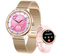 Montre Connectée Femme avec Appel Bluetooth 1,27" Smartwatch Femme Ronde avec IP68 Fonction Féminine Fréquence Cardiaque SpO2 Suivi du Sommeil 110+ Modes Sportif Podometre Calories pour Android iOS