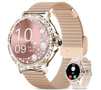 Montre Connectée Femme avec Appel Bluetooth, 1.3" HD Smartwatch Santé Au Féminin, 120+ Modes Sportifs, Sommeil, Fréquence Cardiaque, SpO2, IP68 Étanche, Montre Intelligente pour Android iOS, Or Rose