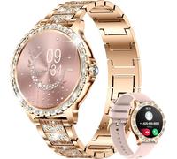 Montre Connectée Femme Avec Appel Bluetooth, 1,32"" Hd Montre Connectée Avec Fonction Féminine Fréquence Cardiaque Sommeil 20 Modes Sportif,Étanche Ip67 Podomètre Ie Smartwatch Android Ios Or[X1054]