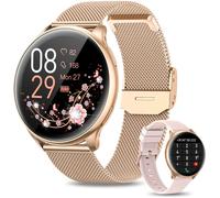 Montre Connectée Femme Avec Appel Bluetooth 5.1/Numérotation, Ip68 Avec Fonction Féminine/Spo2/Fréquence Cardiaque/Sommeil/19 Modes Sportifs/Lecteur Musique/Podomètre Ios Android Or Rose[H529]