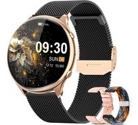 Montre Connectée Femme Avec Appel Bluetooth, Écran Tactile Tft Hd 1,39"", Ip67, Étanche Avec 120 Sports, Fréquence Cardiaque, Cycle Menstruel,Podomètre Pour Android Ios (Or Noir)[MON9264288]