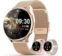Montre Connectée Femme Avec Appel Bluetooth, Écran Tactile Tft Hd 1,39"", Ip67, Étanche Avec 120 Sports, Fréquence Cardiaque, Cycle Menstruel,Podomètre Pour Android Ios (Or Rose)[MON9264286]