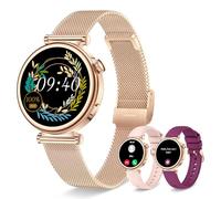 Montre Connectée Femme avec Appel Bluetooth, Smartwatch Ronde 1,27" 41mm pour Petit Poignet, 3 Bracelet, 100 Modes Sport Suivi Sommeil Fréquence Cardiaque Podomètre, Compatible Android iOS (OrRose)