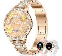 Montre Connectée Femme Avec Appel Diamond, 1.32'' Hd Montre Conecter Android Femme, Fonction Féminine, Fréquence Cardiaque Spo2 Sommeil 19 Modes Sportif,Smartwatch Femme Pour Android Ios