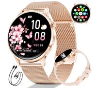 Montre Connectée Femme, Écran AMOLED 1,32" Ultra-fin Elégante Montre Femmes avec 2 Bracelets & 2 Câbles, 116 Modes Sport, Suivi du Cycle/Fréquence Cardiaque/Sommeil pour Android iOS, IP68, FV23-D