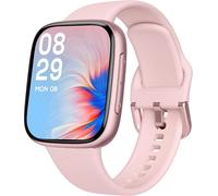 Montre Connectée Femme, Écran Amoled Ultra-Clair, Étanche 3Atm Natation, Appels Bluetooth, Suivi Cardio/Sommeil/100 Sports, Compatible Téléphones Android Et Ios, Rose