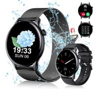 Montre Connectée Femme Homme(1,43"" Amoled-Display, 2 Bracelets De Montre, Étanche Ip68) Numérotation Fonction D'Appel Montre Sport, App Notification, Spo2, Heart Rate For Ios Android (Noire)