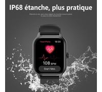 Montre Connectée Femme Homme, 2.01'' Hd Smartwatch Avec Répondre/Numéroter/Podometre/Moniteur Sommeil/Cardiofréquencemètre, Étanche Ip68, Compatible Ios Android