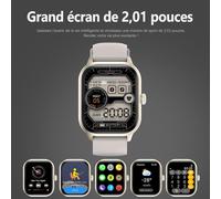 Montre Connectée Femme Homme, 2.01'' Hd Smartwatch Avec Répondre/Numéroter/Podometre/Moniteur Sommeil/Cardiofréquencemètre, Étanche Ip68, Compatible Ios Android