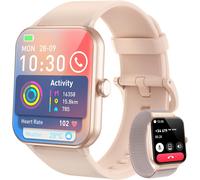 Montre Connectée Femme Homme, Appel Bluetooth, Écran À Lcd, Notifications Des Réseaux Sociaux, Cardiofréquence/Oxymètre/Analyse Sommeil, 100+ Modes Sports, Pour Android& Ios (Rose)