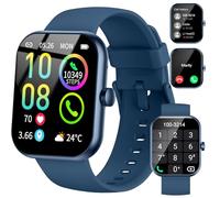 Montre Connectée Femme Homme avec Appel Bluetooth, 1.96" Smartwatch Moniteur Sommeil/Fréquence Cardiaque/Podomètre, 113+ Sportifs Montre Sport, Montre Intelligente Etanche IP68 pour Android iOS, Bleu