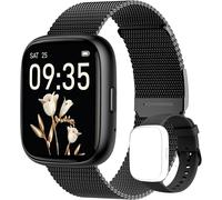 Montre Connectée Femme Homme Non App Non Connectée, 1,83"" Podometre Smartwatch Avec Cardiofrequencemetre, Suivi Du Sommeil, Étanche Ip68, Sangles En Métal, Compatible Ios Android