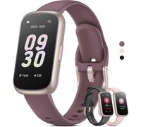 Montre Connectée Femme Homme Petit, 1,47'' Bracelet Connecté Avec Fréquence Cardiaque, Spo2, Suivi Sommeil, Montre Podometre, Etanche 3Atm Smartwatch Pour Android Ios, Or Rose Mat/Violet Fumé