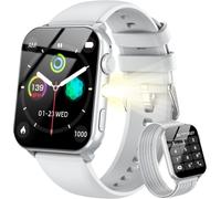 Montre Connectée Femme Homme, Torche Intégrée, Appel Bluetooth Podomètre Cardiofréquencemètre Oxymètre, Étanchéité Ip68, Cycle Menstruel, Analyse Du Sommeil, Pour Android Et Ios (Gris)