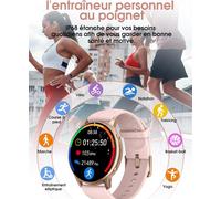 Montre Connectée Femme, Ip68 Étanche Montre Connectee Pour Femme, 1,3"" Écran Tactile Smartwatch, Avec Oxymètre, Cadran Diy, Moniteur Sommeil, Podomètre, Moniteur Fréquence Pour Android Ios