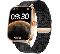 Montre Connectée Femme, Montre De Sport Tendance, Montre Running Podometre, Montre Connectée Santé/Cardio/Sommeil, Smartwatch Compatible Android/Ios, Répondre Appels, Étanche Ip68, Noir Doré