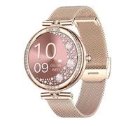 Montre Connectée Femme Ohp Nx17pro Bluetooth Cardiofrequencemètre Multifonction Sport Ceinture En Acier Doré