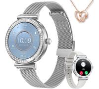 Montre Connectée Femme Smartwatch Sport: Repondre Appel 1.27'' HD Étanche Écran Tactile Bracelet Connectee avec Podomètre Fréquence Cardiaque Moniteur de Sommeil Fitness Tracker pour Android iOS Ronde