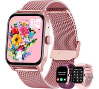 Montre Connectée Femme Sport Smartwatch: Repondre Appel Étanche 1.83" HD Écran Tactile Bracelet Connectee Fitness Tracker avec Podometre Moniteur de Sommeil Fréquence Cardiaque pour Android iOS(Rose)