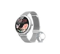 montre connectée femmes homme, bracelet connecté étanche pas cher avec 2 bracelets pour ios et android - argent