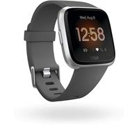 Fitbit Versa - Lite Edition - aluminium argenté - montre intelligente avec bande - silicone - charbon de bois - taille du bracelet : S/L - Bluetooth - 40 g G
