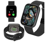 maxlife Forever SW-330 ForeVigo 4 smartwatch pour Femmes, Compatible Android et iOS, AMOLED 1.95", Bluetooth, IP68, Compteur de Calories, Podomètre, Modes Sport, Chargement par Induction, Noir