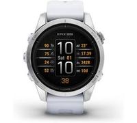 Montre connectée Garmin Epix Pro Gen 2, 42mm Acier Silver avec bracelet silicone Blanc G