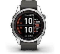 Montre connectée Garmin Fenix 7S Pro Solar Edition 42mm Acier Silver avec bracelet silicone Gris G