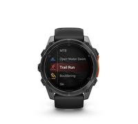 Montre Connectée Garmin Fenix8 Amoled 51mm Acier, Gray Avec Bracelet Noir