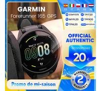 Montre connectée GARMIN Forerunner 165 43 mm pour la course à pied, écran tactile AMOLED de 1,2 pouce, plus de 25 données sportives et de santé, version GPS Black(GPS Version)
