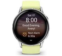 Montre connectée Garmin Venu 4 45 mm Gris et Argent avec bracelet silicone Jaune citron A