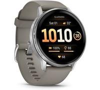 Montre connectée Garmin Venu 4 45 mm Noir et Argent avec bracelet silicone Gris A