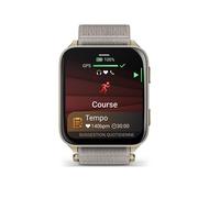 Montre connectée Garmin Venu® X1 46 mm Bluetooth Titane Soft Gold avec bracelet nylon ComfortFit Lin