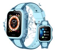 Montre Connectée GPS 4G pour Enfant - Appel Vidéo, SOS, Étanche IPX7, Jeux, Réveil, Mode Classe - Smartwatch Intelligente 4-12 Ans (Blue)