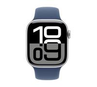 Montre connectée GPS + Cellular Watch 10 Alu Argent 42mm/Bracelet Sport Denim M/L