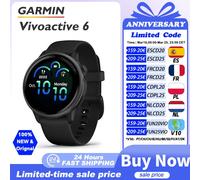 Montre connectée GPS Garmin Vivoactive 6, écran tactile AMOLED, jusqu'à 11 jours d'autonomie, suivi de la santé toute la journée, coaching du sommeil, 42 mm Slate with Black Silicone