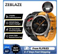 Montre connectée GPS robuste pour l'extérieur Zeblaze Stratos 4, écran AMOLED 1,43'', étanche 5ATM IP69K, positionnement par 6 satellites, batterie 500 mAh, montre de sport fitness avec moniteur de Bl