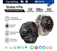 Montre connectée GPS Zeblaze Stratos 4 Pro 2026, écran AMOLED 1,43'', lampe de poche bicolore, stockage de musique, plus de 170 modes d'entraînement. Bronze