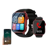 Montre Connectée HD 1,83'' Avec Détection De Chute Pour Seniors - Alerte Sos, Suivi Gps, Appel D'urgence, Surveillance De La Santé, étanche Ip67, Multilingue, Pour Personnes âgées Et Enfants Red