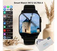 Montre connectée HK12 Ultra 4, prend en charge la réponse aux messages WhatsApp, la navigation par carte, 1 Go/ROM, écran AMOLED 2,02 pouces, musique, compatible Android et iOS. A