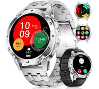 Montre Connectée Homme,1,43""Amoled 530mah 5atm Étanchéité Smart Watch,100+ Modes Sportifs Montre,Avec Appels Bluetooth Podomètre Calories Fréquence Cardiaque Tension Sommeil Argen[Mon8301145]