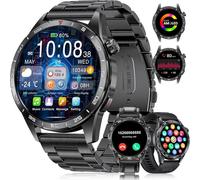 Montre Connectée Homme 1.43"" Amoled Avec Appel Bluetooth Pour Android Ios Montre Homme Connectée Acier Noir Montre Intelligente