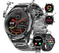 Montre Connectée Homme,1.43"" Amoled Fitness Étanche,100+ Modes Sport Avec Bluetooth Smart Watch,Fréquence Cardiaque Calories Sommeil Moniteurs Android Ios 400mah Noir-Acier[Con080506]