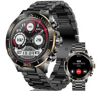Montre Connectée Homme, 1,43" AMOLED Montre Homme Appel Bluetooth IP68 étanche 130+ Modes Sportifs, Bracelet Connecté Smartwatch Moniteur de Sommeil Fréquence Cardiaque Podomètre pour iOS (Noir)