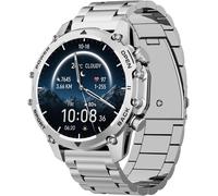 Montre Connectée Homme 1,52""HD Écran Smartwatch, 500 mAh Batterie et 120+ Modes Sportifs, Montre Connectée Militaire avec Fréquence Cardiaque/SpO2/Sommeil Moniteur et Lampe De Poche pour Android iOS